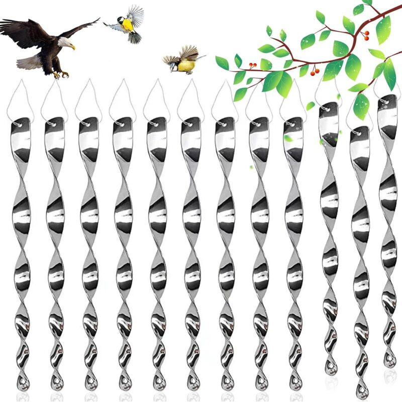 12 Reflektierende Vogelabwehrspiralen, 360°-gartenschutz, Schützen Sie Ihre Fenster Und Pflanzen Vor Vögeln