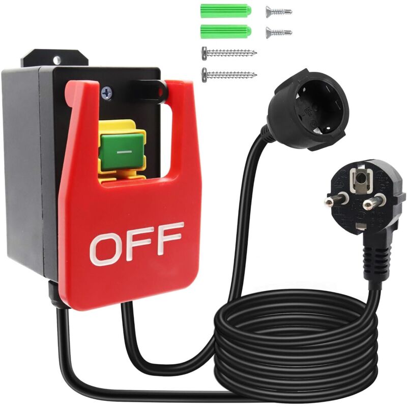 250v 16a Maschinenschalter, Ein-/ausschalter, Not-aus-taster, Magnetschalter, Sicherheitsschalter Mit Stecker Zum Schnellen Abschalten Des Frästisches
