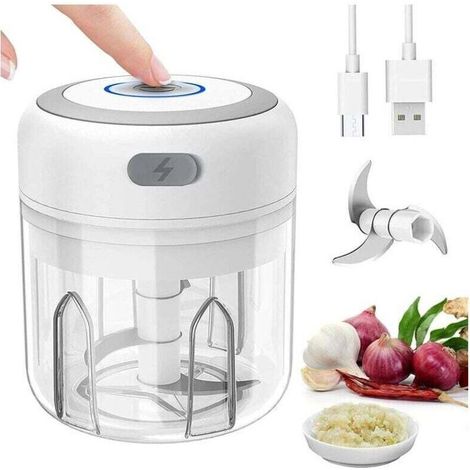 Mini-mixer, Elektrischer Zerkleinerer, Kleiner Standmixer, Knoblauchpresse, Gemüseschneider, Zwiebel- Und Knoblauchschneider, Multifunktionaler Fleisch- Und Gemüseschneider (250 Ml)