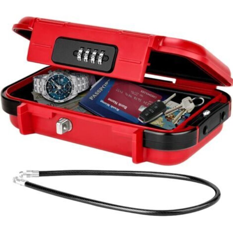 Tragbarer Tresor, Sicherer Mini-reisetresor, Wasserdichter Diebstahlschutztresor Mit Abnehmbarem Metallkabel, Sicherheitstresor Für Zuhause, Büro, Hotel, Reisen Usw.