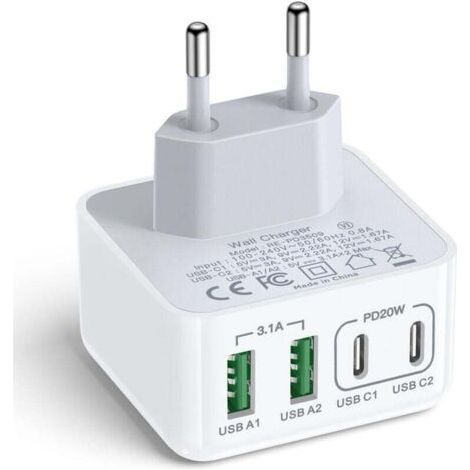 Usb-c-ladegerät, 40 W, 4-port-usb-c-schnellladegerät, Dual-port-pd+qc-typ-c-adapter Für Iphone 16, 15, 14, 13, 12, 11, Pro Max, X, Xs, Xr, 8, 7, 6s Plus, Mini, Se, Ipad, Samsung Galaxy