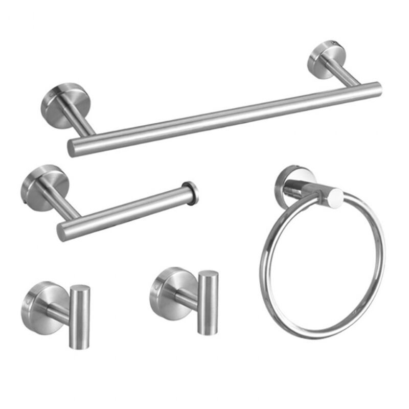 5-teiliges Bad-beschlagset, Badetuchhalter-set Aus Gebürstetem Edelstahl, 40 Cm, Wandmontage-badaccessoires-set