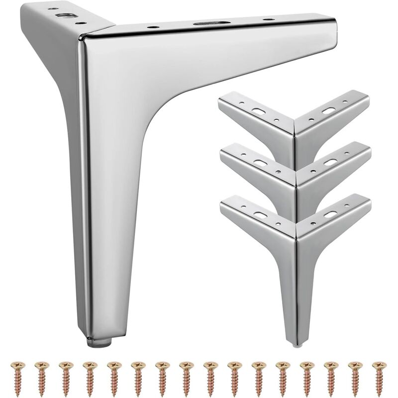 Set Mit 4 Dreieckigen Metallbeinen, 15 Cm, Für Sofas, Couchtische, Fernseher, Robust Und Modern