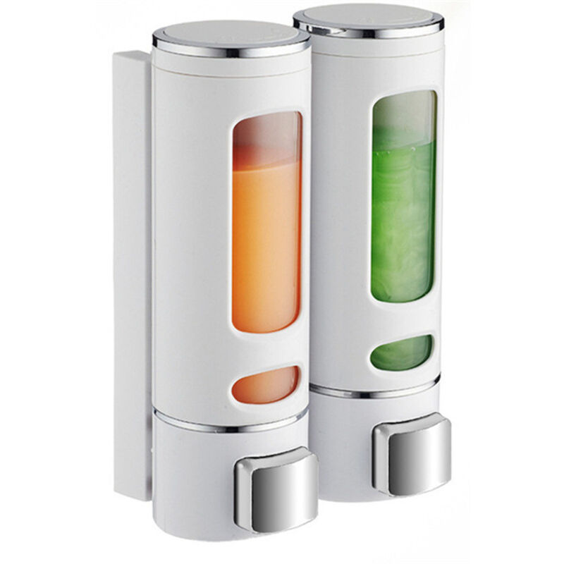 Wandseifenspender 400 Ml X 2 Shampoo- Und Duschgelspender Doppelter Duschseifenspender Manueller Wandmontierter Flüssigseifenspender Handdesinfektionsmittelspender