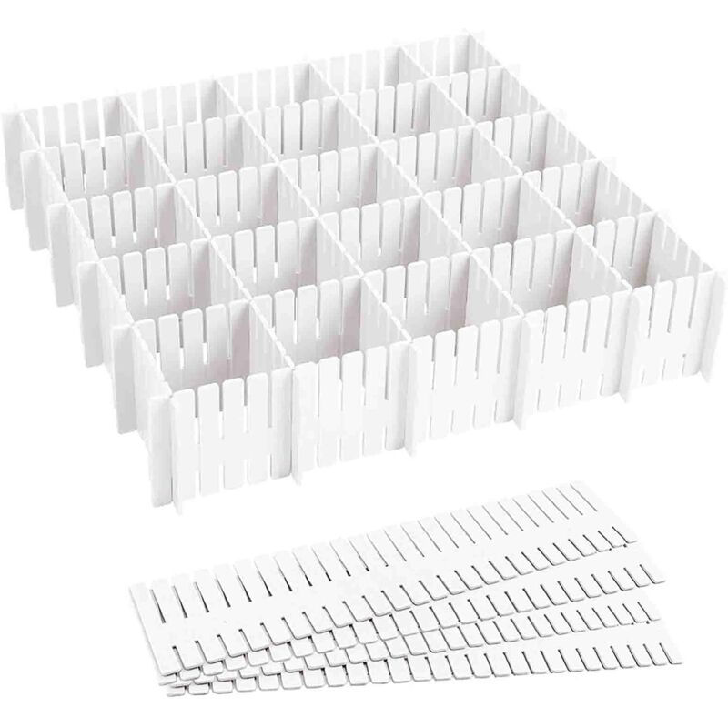 16 Stück (37 Cm) Schubladeneinteiler, Verstellbarer Schubladenorganizer, Schubladeneinteiler Aus Kunststoff Für Unterwäsche, Socken, Make-up, Bürobedarf, Badezimmer, Küche Usw.