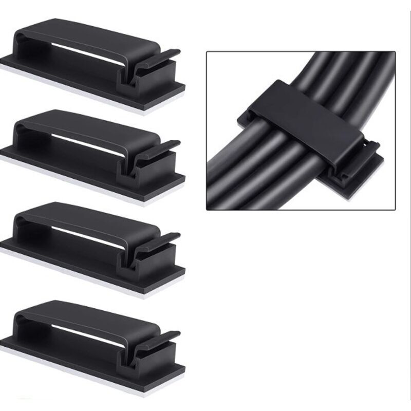 100 Selbstklebende Kabelclips, 3m-kabelclips, Selbstklebender Kabelorganizer, Kabelorganizer Für Tv/pc/büro/zuhause, Inklusive Schaber Und Reinigungstuch