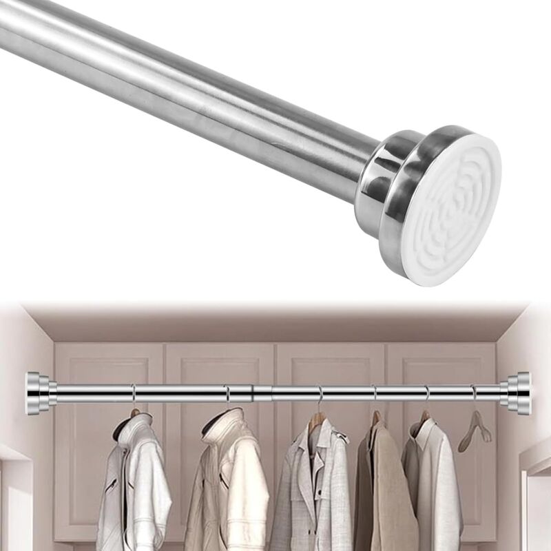 Ausziehbare Kleiderstange 40–55 Cm, Kein Bohren Erforderlich, Rutschfeste Edelstahl-kleiderstange Für Ankleidezimmer, Kleiderschrank, Schlafzimmer
