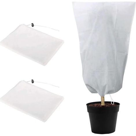 Schutzhülle Für Winterpflanzen, Wiederverwendbare Winterabdeckung Für Gartenpflanzen, Mit Reißverschluss Und Kordelzug – Weiß – 2er-pack, 120 X 180 Cm