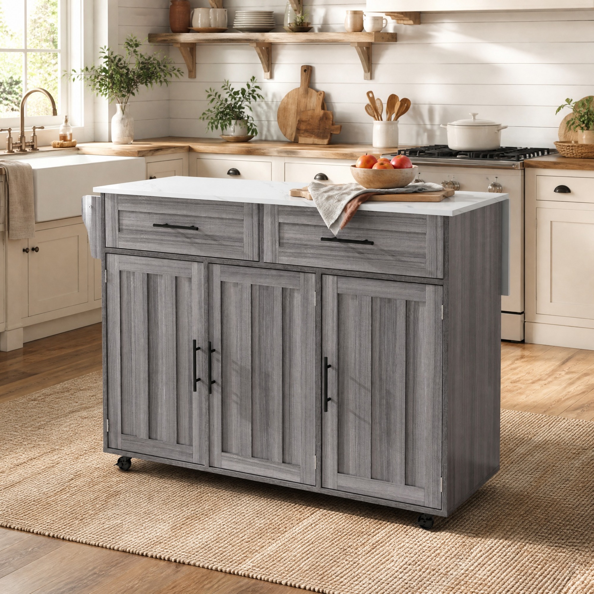 Sideboard Mit Ausziehplatte Und Stauraum 129 Cm Mdf Okmyhome