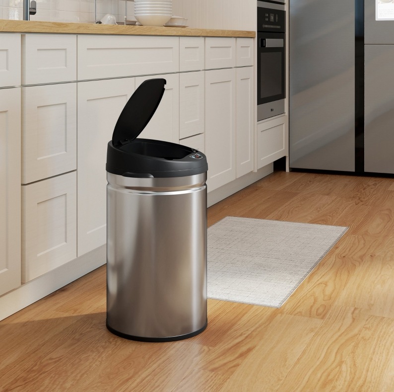 Sensor-mülleimer 30 L Edelstahl Soft-close Silber Okmyhome