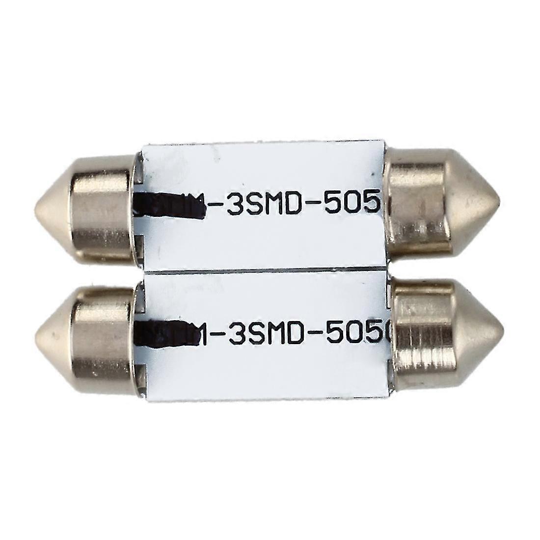 2x C5w 3 Led Smd 5050 36mm Weiße Lampenplatte Festoons Kuppel-deckenlampe Autolicht（）