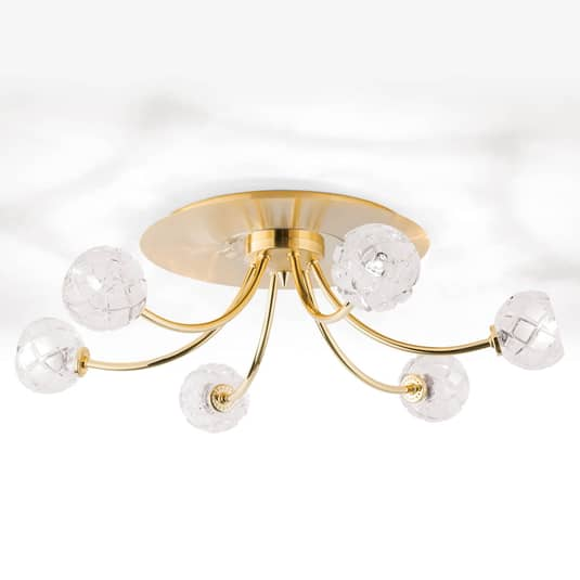 [neuwertig] B-ware Orion Bleikristall Deckenlampe Maderno Deckenlampe Deckenlicht G9 Gold 57cm