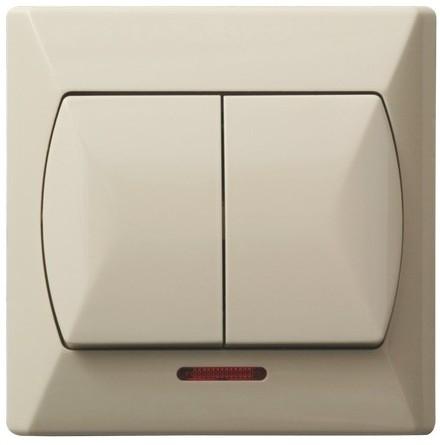 Akzent-kerzenständerschalter Mit Hintergrundbeleuchtung, Beige Łp-2as/01