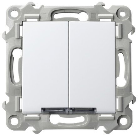 Schalter Ospel Lp-10zs/m/00 Doppelt Einbau Led Weiß