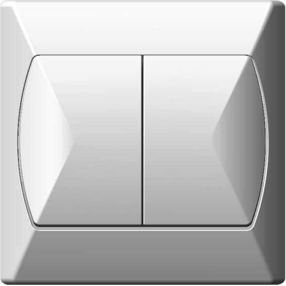 Accent Doppel-treppenschalter Weiß Łp-10a/00
