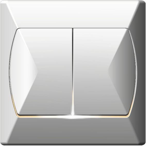 Accent Doppel-treppenschalter Mit Beleuchtung, Weiß Łp-10as/00