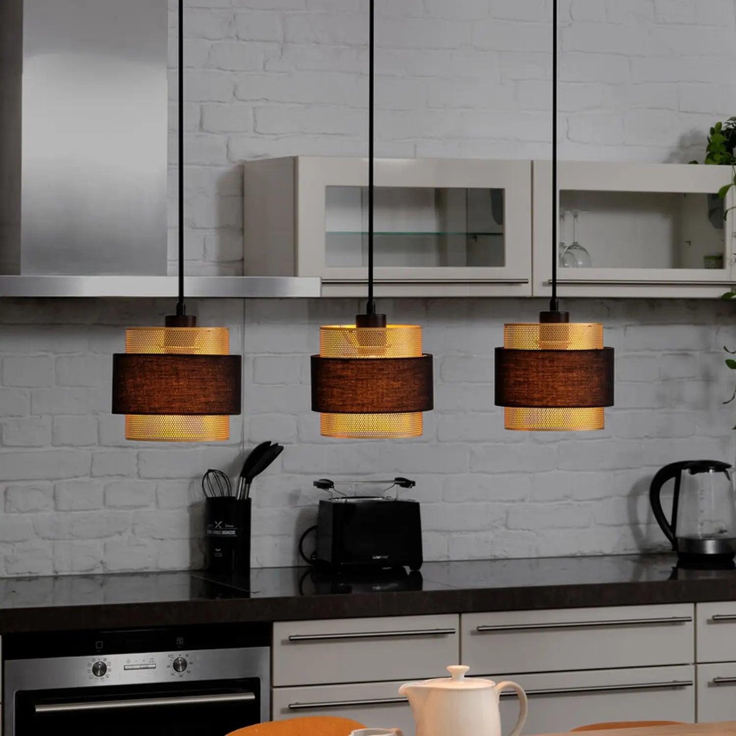 [gebraucht] B-ware Osram Hängeleuchte Pendelleuchte Decor Hornet Schwarz Gold Wohnzimmer Lampe