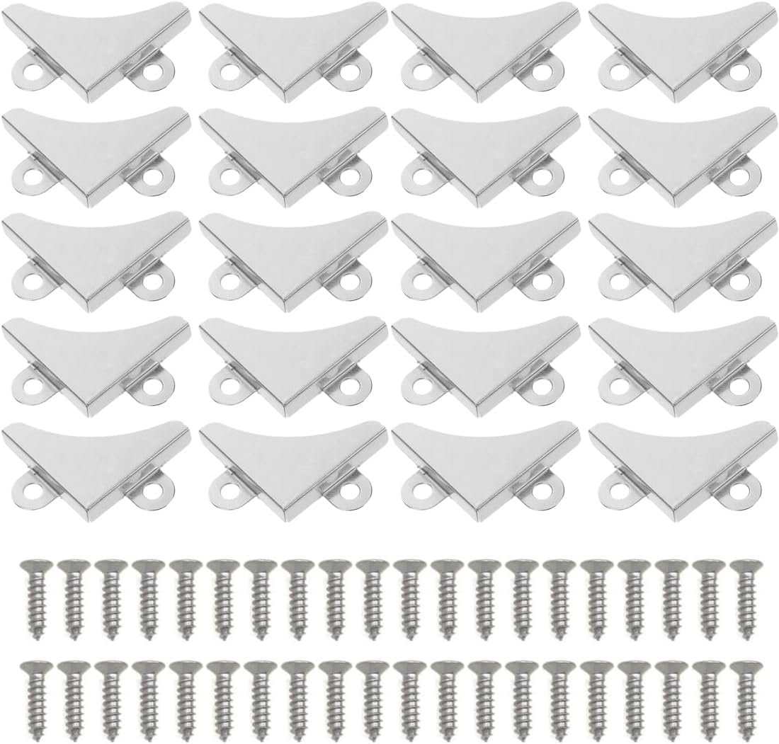 20 Silberne Winkelstützen Für Spiegel, L-förmige Befestigung, 30,3 X 10 X 5,5 Mm.