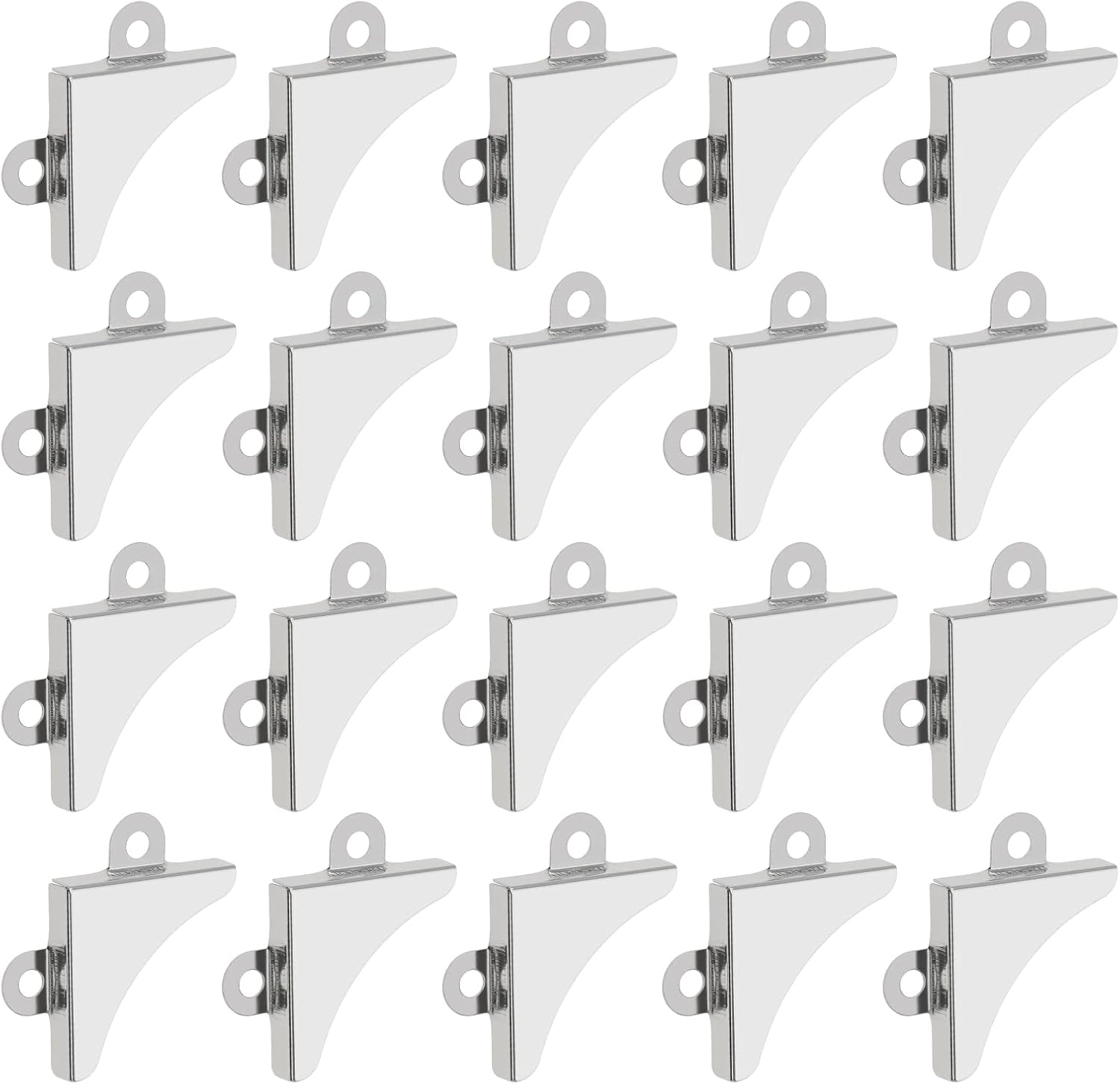 20 Schutzecken Für Bilderrahmen, Silberne Metalleckwinkel, 30,3 X 5,5 Mm.