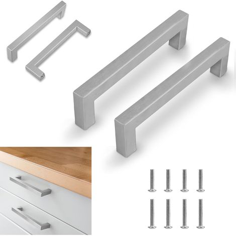 Silberne Griffe, 128 Mm Mittenabstand, Edelstahl Für Küche, Schränke, Schubladen.