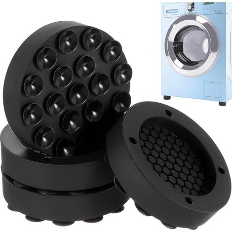 Set Mit 4 Saugnapf-antivibrationspads Für Waschmaschinen, Rutschfest, Stoßdämpfer Für Wäschetrockner Und Möbel.