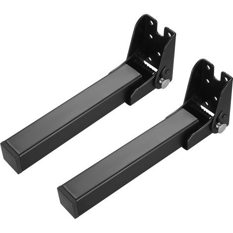 Set Mit 2 Schwarzen, Klappbaren Metallbeinen (20 Cm) Für Möbel, Sofa, Tisch, Schreibtisch, Bett, Kleiderschrank.
