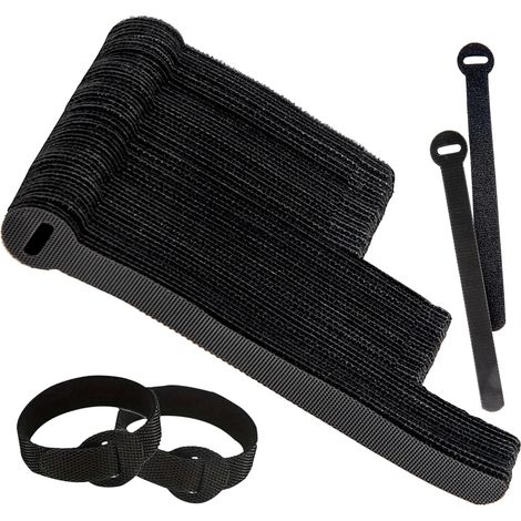 Packung Mit 120 Schwarzen, Wiederverwendbaren, Verstellbaren Und Lösbaren Kabelbindern In Verschiedenen Größen Für Pc-kabelmanagement, Kabelorganisation, Fernseher Und Büro.