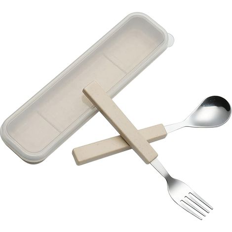 Besteckset Aus Edelstahl 18/10 (löffel Und Gabel) Mit Reiseetui.