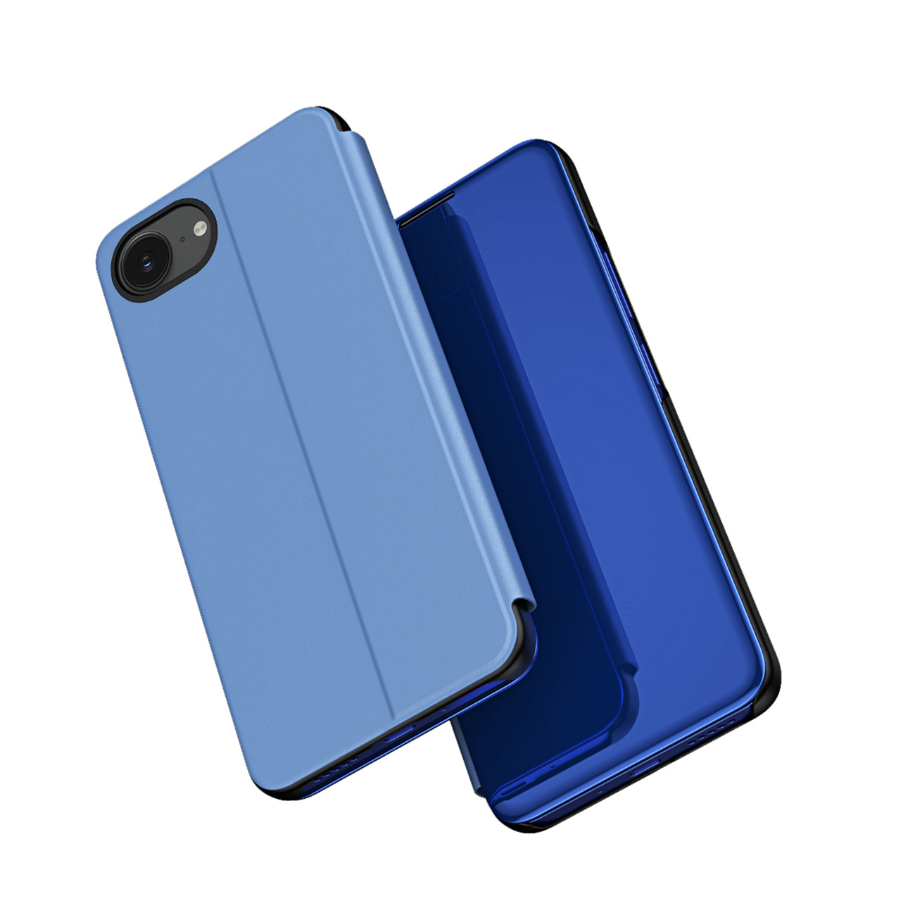 Iphone 16e Clear View Hülle Mit Klappdeckel – Blau