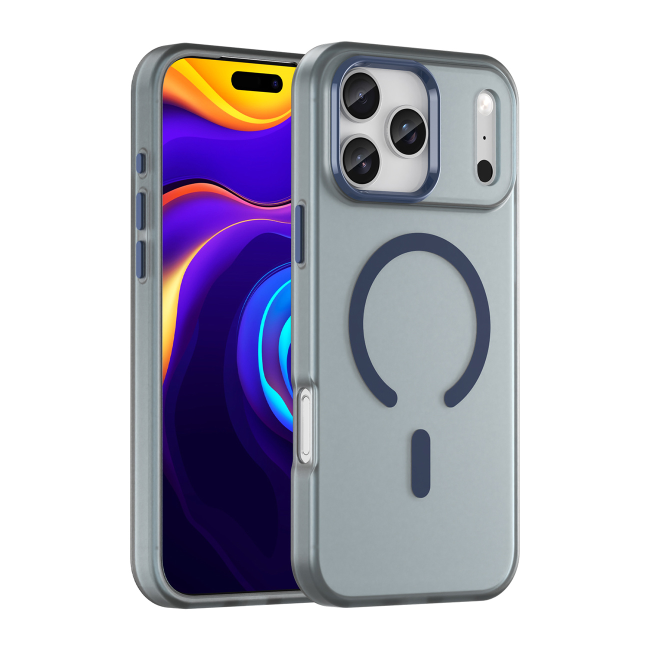 Magnetische, Abriebfeste Magsafe-hülle Für Iphone 17 Pro Max – Mattblau
