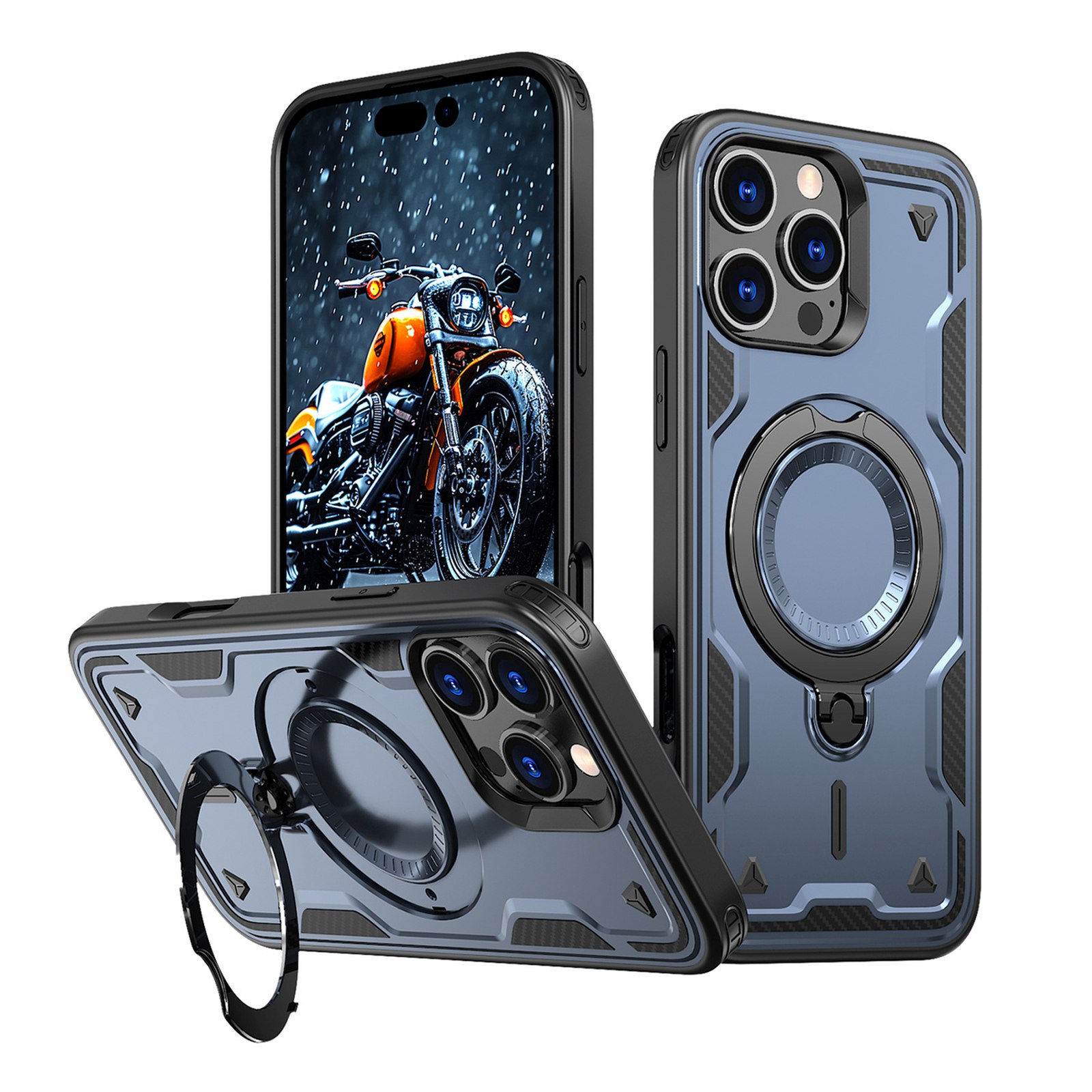 Iphone 16 Pro Max Hybrid Armor Trendy Case Mit Magsafe - Blau