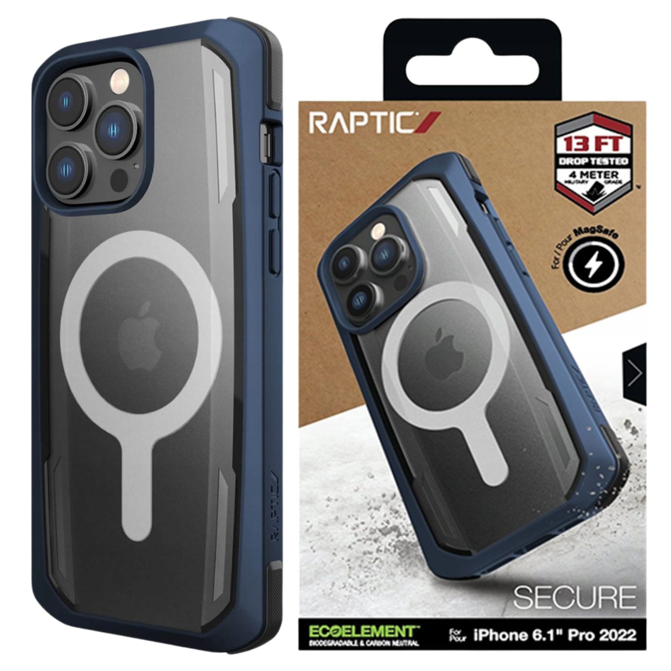 Raptic X-doria Secure Case Iphone 14 Pro Max Mit Magsafe-schutzhülle, Blau