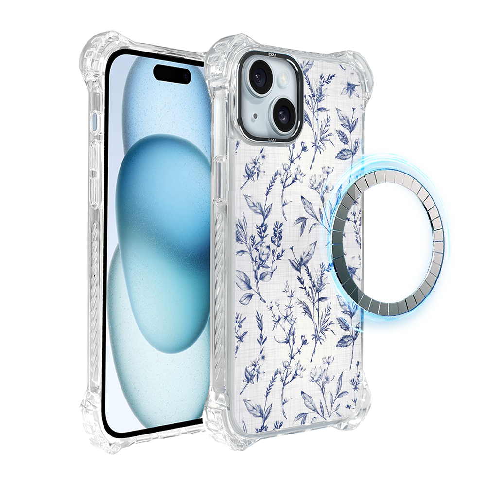 Iphone 15 Plus Ibizu Dropguard Ultra Hülle Mit Magsafe, Pastel Bloom, Azure Whispers