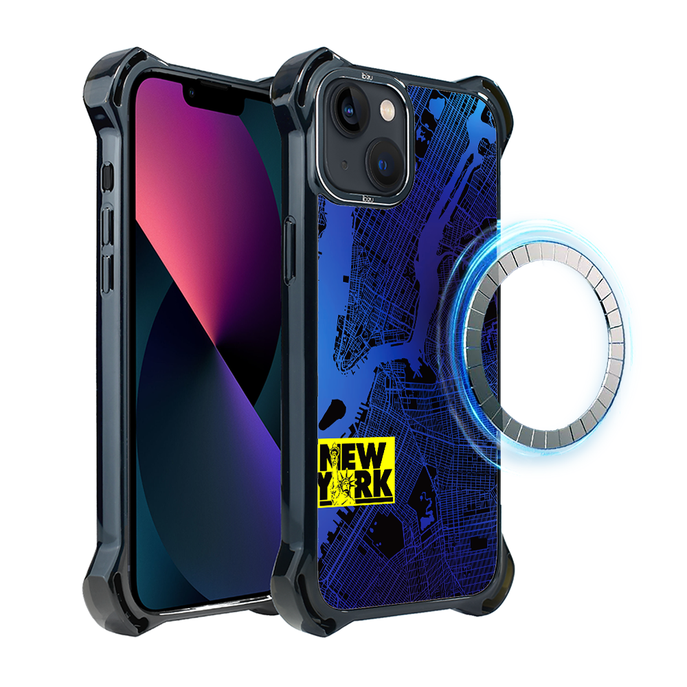 Iphone 13 Ibizu Dropguard Ultra Hülle Mit Magsafe, Weltkarten, New York