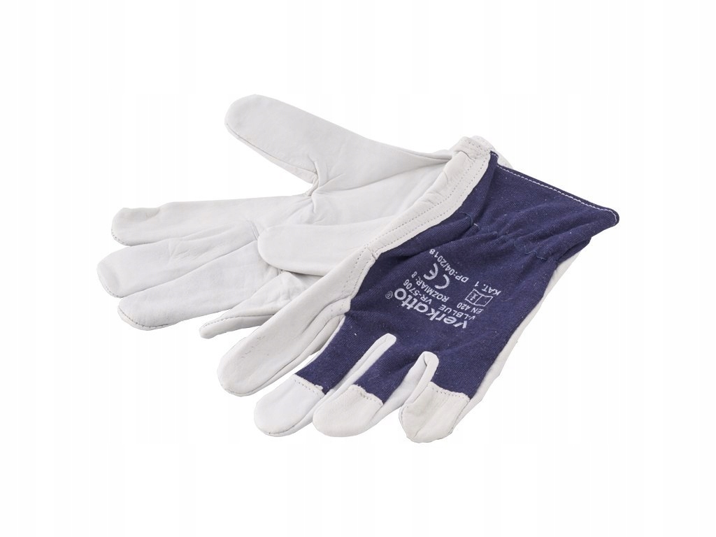 Blaue Lederschutzhandschuhe, Größe 11/xxl