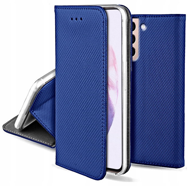Schutzhülle Für Samsung S21 Plus / S21+ Smart Book Magnet Navy+ Glas