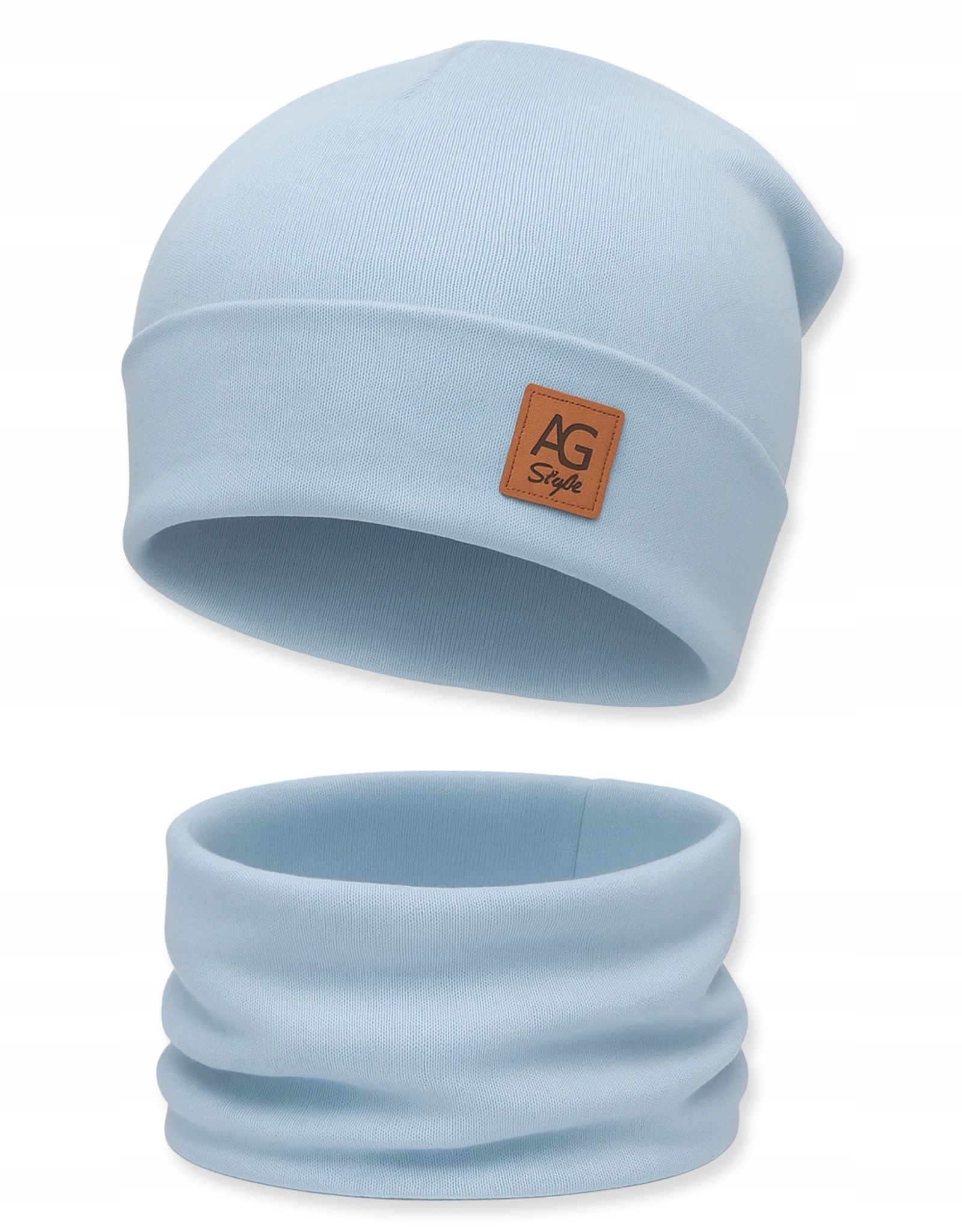 Set Aus Mütze Und Schal Für Damen Und Herren, Zweilagiges Set, Warmes Blau