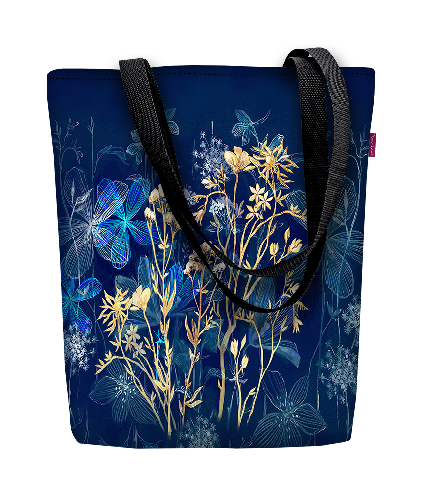 Sonnengelbe Segeltuchtasche - Mitternacht