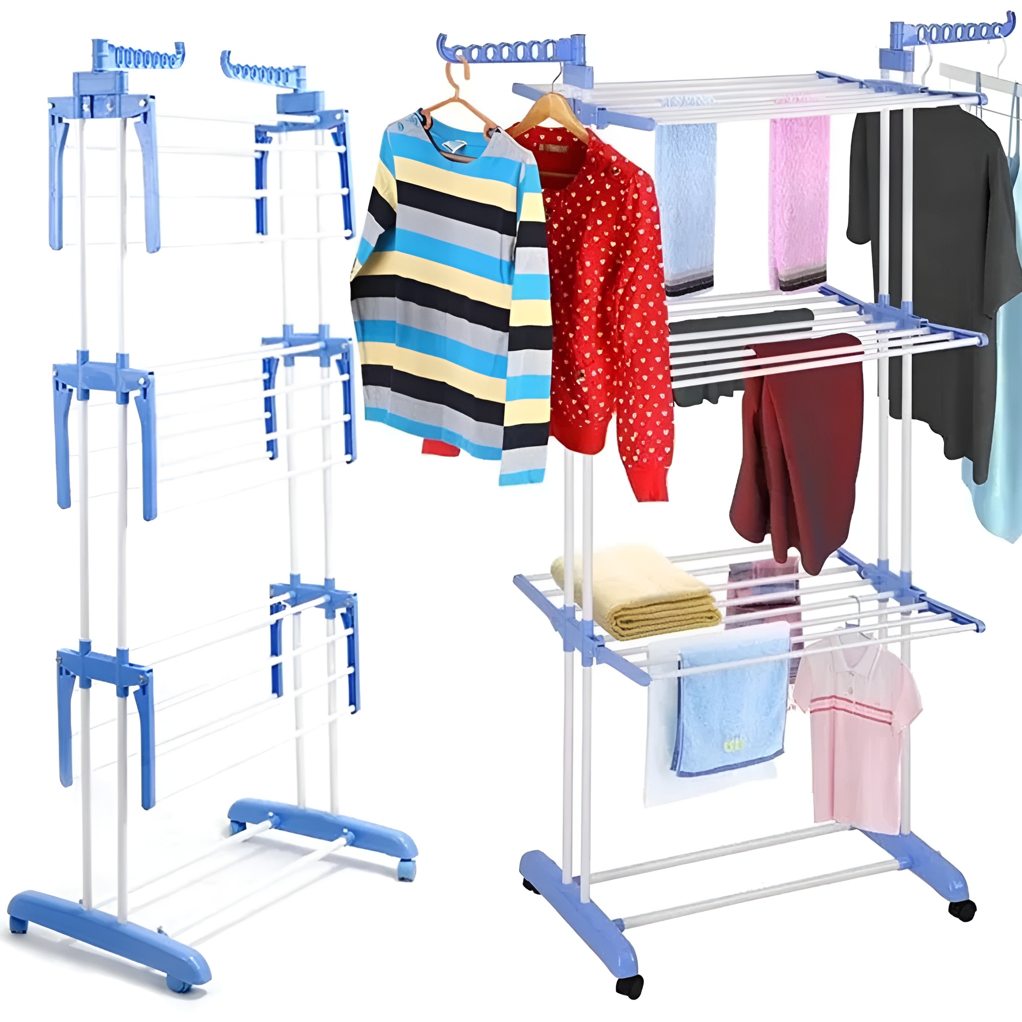 Stand-wäschetrockner Für Kleidung, Faltbar, Mit 3-stufigem Kleiderbügel, Faltbar