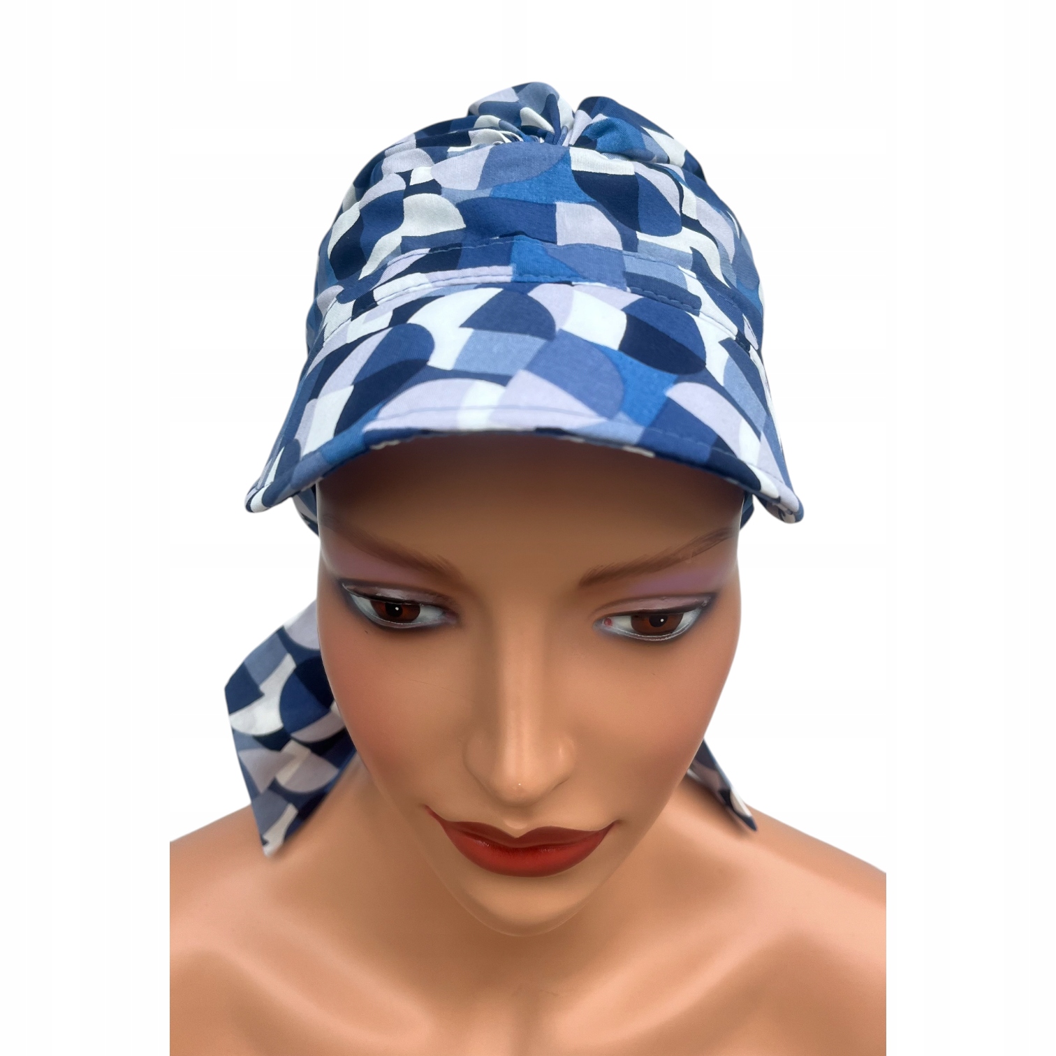 Tess Damen-turban Mit Visier, 465 Cm Langer, Geknitterter Baumwollschal Für Den Sommer