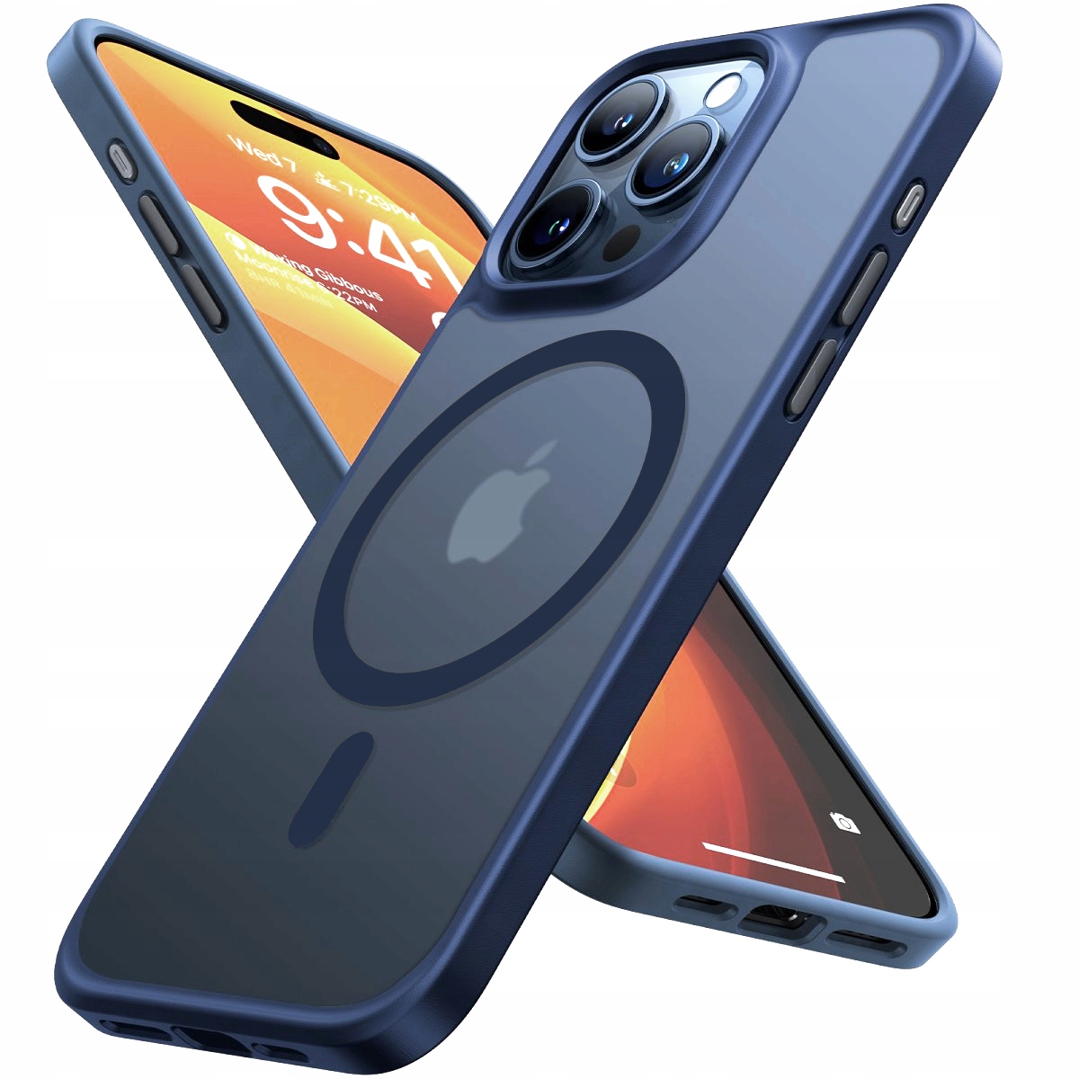 Magnetische Matte Hülle Für Apple Iphone 15 Pro + Glas