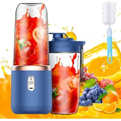 Tragbarer Mixer, 400 Ml Tragbarer Smoothie-mixer Mit 6 Klingen, Bechern, Bürste Und Mini-mixer Zur Zubereitung Von Milchshakes, Säften Und Smoothies Für Unterwegs.