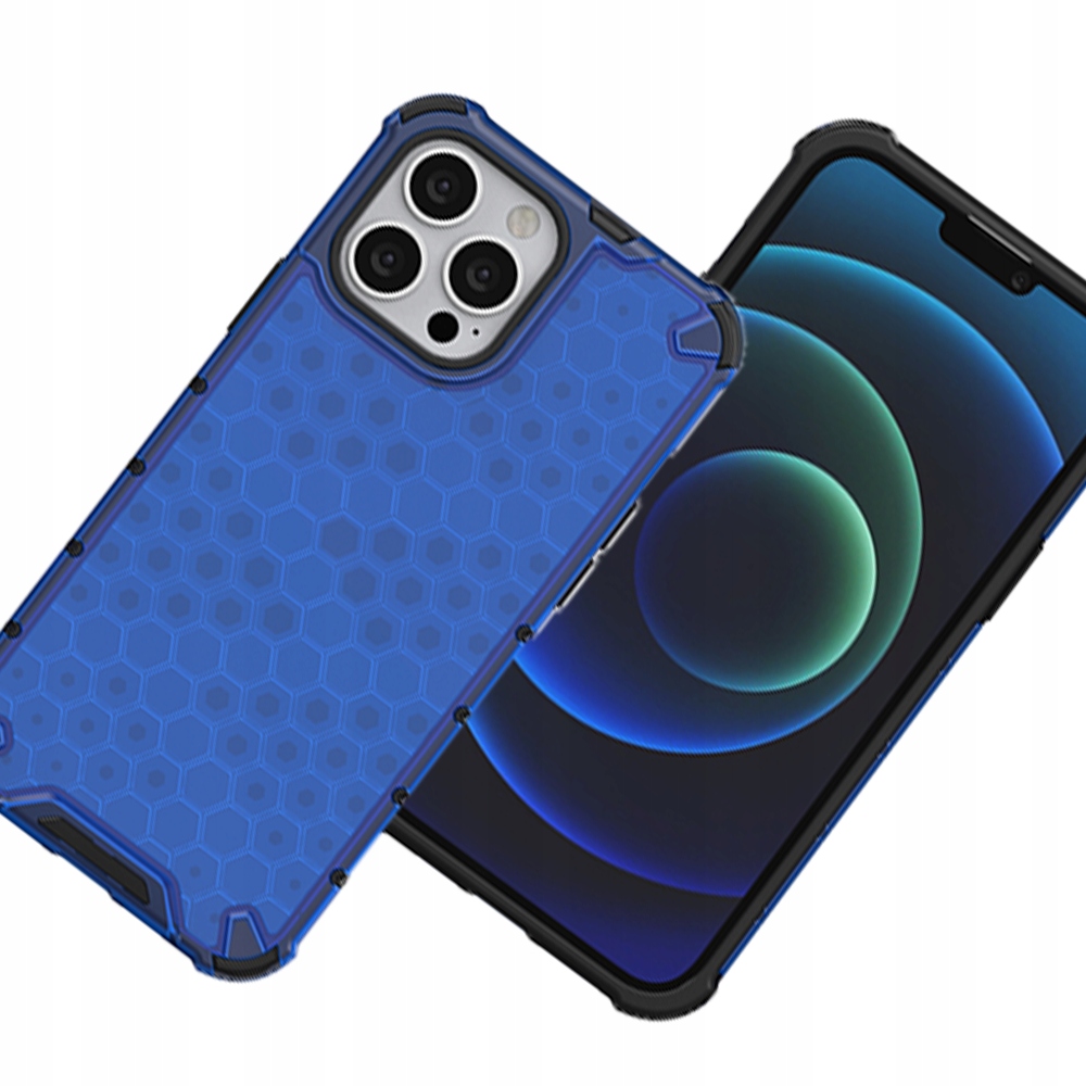 Wabenförmige Schutzhülle Mit Gelrahmen Für Iphone 13 Pro Max, Blau