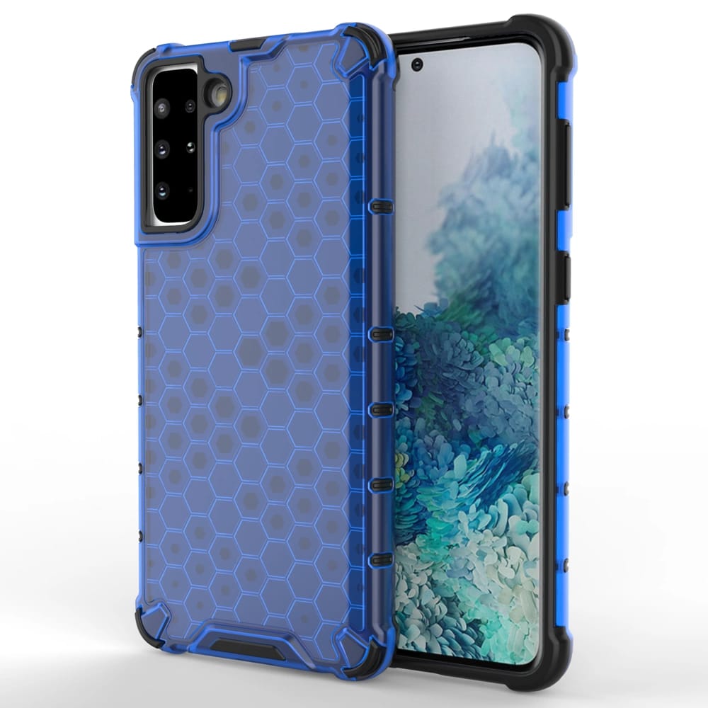 Wabenförmige Schutzhülle Mit Gelrahmen Für Samsung Galaxy S21+ 5g (s21 Plus 5g) Blau