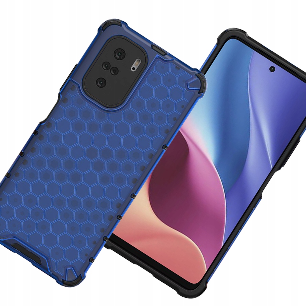 Wabenförmige Schutzhülle Mit Gelrahmen Für Xiaomi Redmi K40 Pro+ / K40 Pro / K40 / Poco F3 (blau)