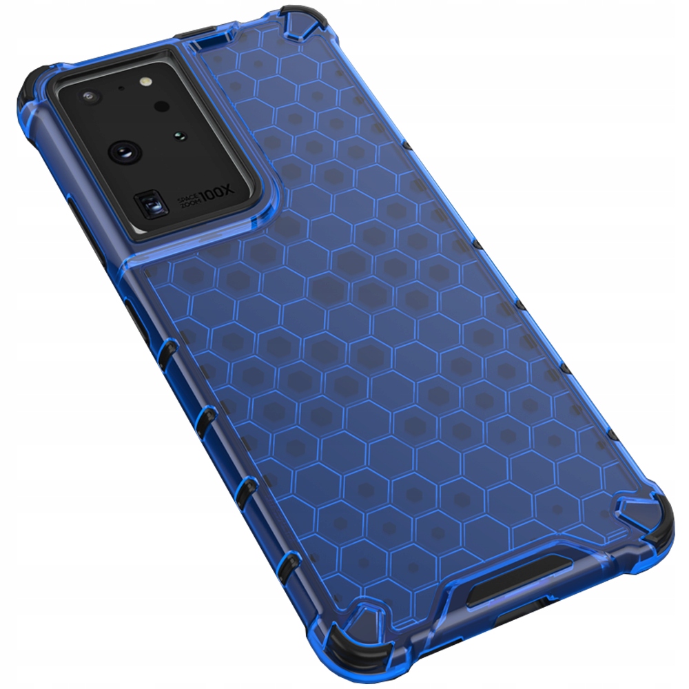 Wabenförmige Schutzhülle Mit Gelrahmen Für Samsung Galaxy S22 Ultra, Blau