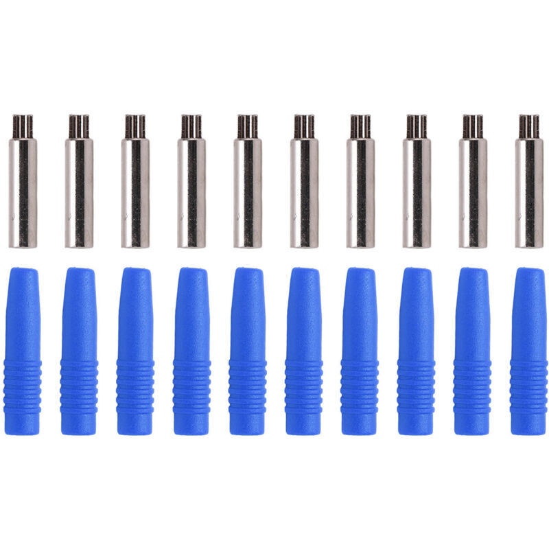 10 Stück 2 Mm Isolierte Bananenstecker Mit Schutzhülle Für Testgeräte (blau)