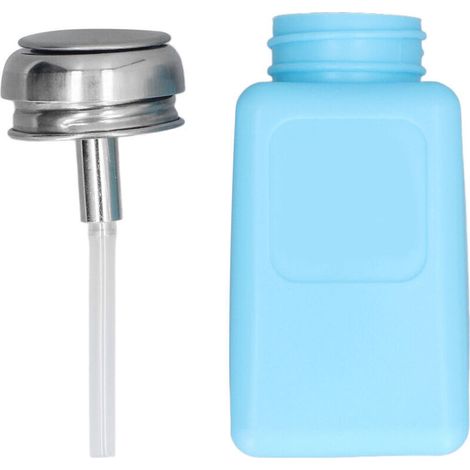 200-ml-esd-antistatikflasche (quadratisch) Mit Pumpspender Und Blauem Edelstahldeckel