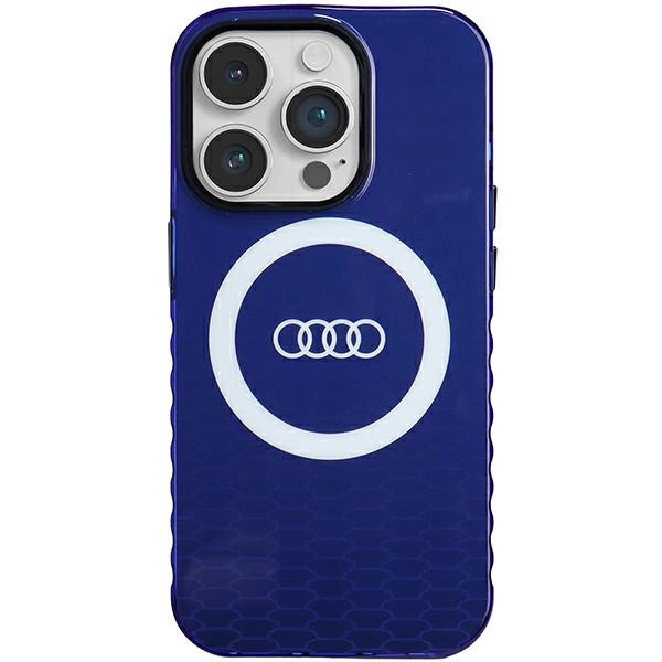 Audi Iml Magsafe Hülle Mit Großem Logo Für Iphone 14 Pro 6,1 Zoll, Blau/marineblau, Hartschalenetui Au-imlmip14p-q5/d2-be