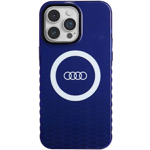 Audi Iml Magsafe Hülle Mit Großem Logo Für Iphone 14 Pro Max (6,7 Zoll), Blau/marineblau, Hartschalenetui, Au-imlmip14pm-q5/d2-be